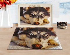Kişiye Özel Tam Boy Köpek Karikatürlü 1000 Parça Profesyonel Puzzle-1