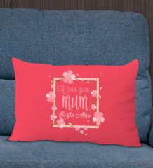 BK Gift Kişiye Özel İsimli Anneler Günü Tasarımlı Premium Kumaş Kırmızı Dikdörtgen Kırlent Yastık, Anneler Günü Hediyesi, Ev Dekorasyonu-7
