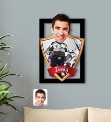 Kişiye Özel İsimli Erkek Yunus Polis Karikatürlü 3D Ahşap Tablo-1
