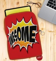 BK Gift Pop Art Tasarımlı Taşınabilir Koruyucu Tablet Kılıfı & Organizer Çanta - Turuncu-4