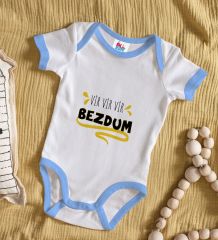BK Kids Bezdum Tasarımlı Mavi Bebek Body Zıbın-5