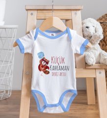 BK Kids Kişiye Özel Mavi Bebek Body Zıbın - Model 75