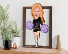 BK Gift Kişiye Özel Kadın Amigo Karikatürlü 3D Ahşap Tablo-1, Sevgiliye Hediye, Arkadaşa Hediye, Doğum Günü Hediyesi