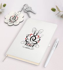 Kişiye Özel Yoga Eğitmeni Beyaz Defter Kalem ve Anahtarlık Hediye Seti-1