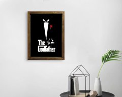 BK Home Godfather Baba Tasarımlı Doğal Masif Ahşap Çerçeveli Tablo-25