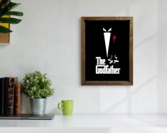 BK Home Godfather Baba Tasarımlı Doğal Masif Ahşap Çerçeveli Tablo-25