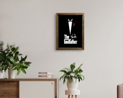 BK Home Godfather Baba Tasarımlı Doğal Masif Ahşap Çerçeveli Tablo-25