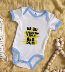 BK Kids Bezdum Tasarımlı Mavi Bebek Body Zıbın-4