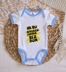 BK Kids Bezdum Tasarımlı Mavi Bebek Body Zıbın-4