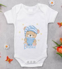 BK Kids Kişiye Özel Fotoğraflı Bebek Yastık ve Bebek Body Zıbın Hediye Seti - Model 11