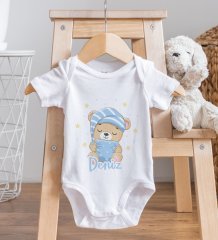 BK Kids Kişiye Özel Fotoğraflı Bebek Yastık ve Bebek Body Zıbın Hediye Seti - Model 11