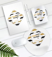 Kişiye Özel Yeni İşinde Başarılar Dilerim Defter Kalem Kupa Mouse Pad Seti-7