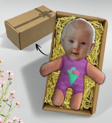 BK Gift Hediye Kutusunda Kişiye Özel Eğlenceli Surat Bebek Yastık-11, Arkadaşa Hediye, Sevgiliye Hediye, Doğum Günü Hediyesi