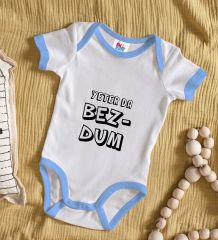 BK Kids Bezdum Tasarımlı Mavi Bebek Body Zıbın-3