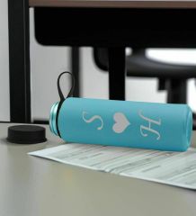 BK Gift Sevgiliye Özel İsimli Turkuaz Defter ve Cam Matara Hediye Seti-15, Sevgiliye Hediye, Sevgililer Günü, Yeni İş Hediyesi