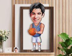 BK Gift Kişiye Özel Erkek Basketbol Karikatürlü 3D Ahşap Tablo-6, Sevgiliye Hediye, Arkadaşa Hediye, Doğum Günü Hediyesi