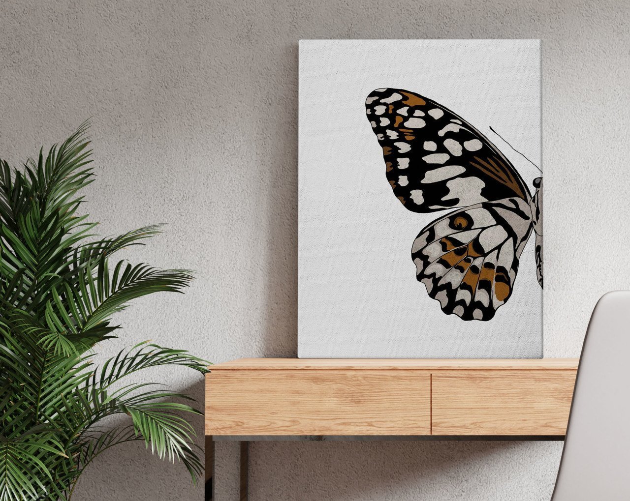 BK Home Butterfly Tasarımlı Kanvas Tablo 50x70cm-1