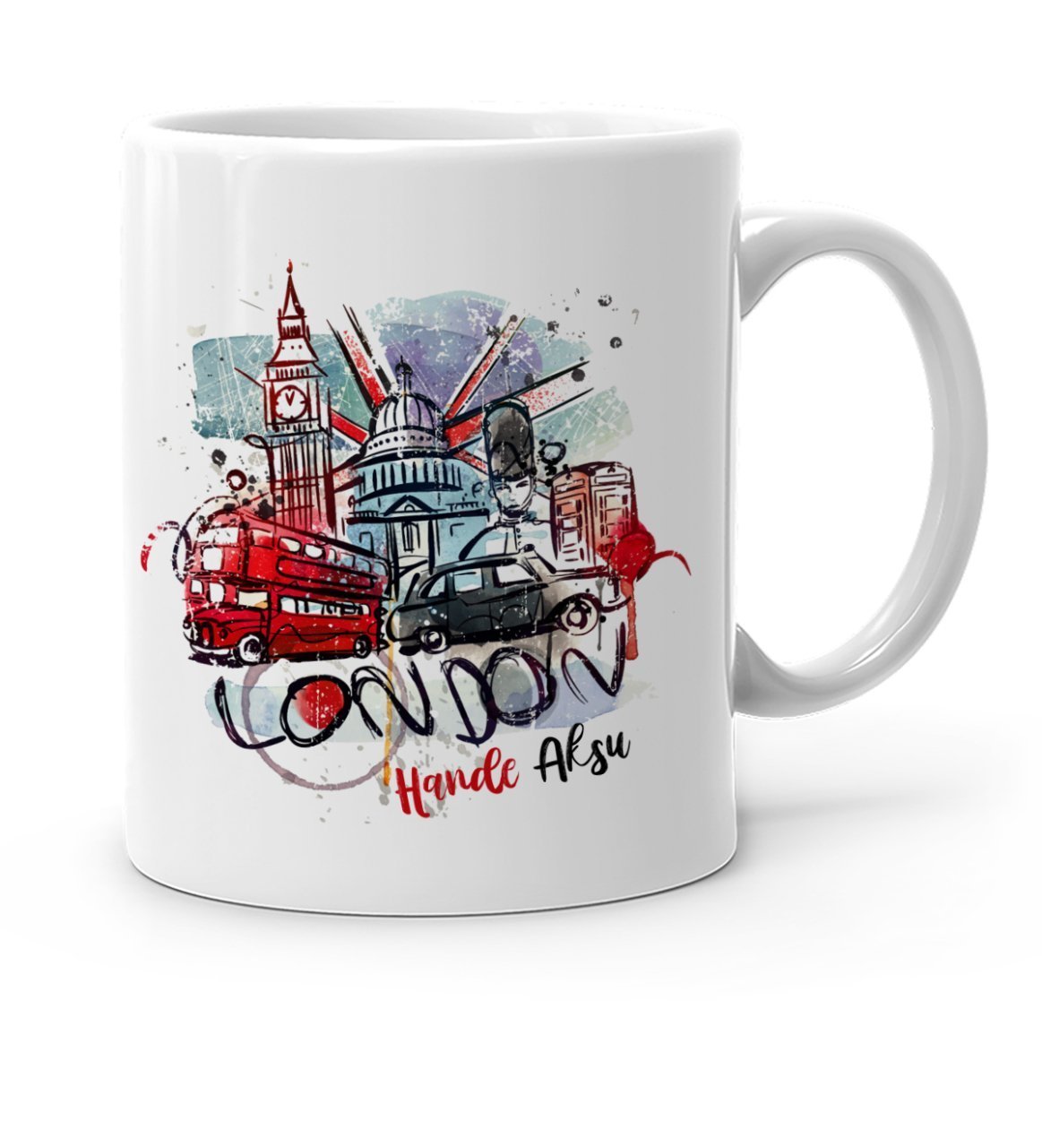Kişiye Özel London Tasarımlı Beyaz Kupa Bardak - 1