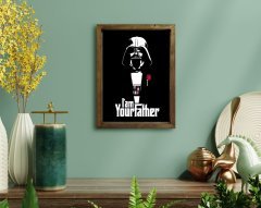 BK Home Godfather Baba Tasarımlı Doğal Masif Ahşap Çerçeveli Tablo-23