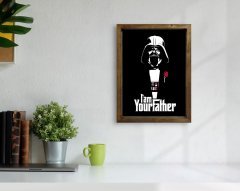 BK Home Godfather Baba Tasarımlı Doğal Masif Ahşap Çerçeveli Tablo-23
