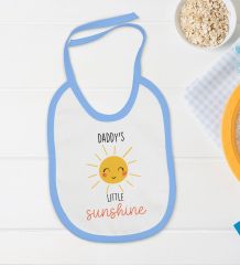 BK Kids Little Sunshine Tasarımlı Mavi Bebek Body Zıbın ve Mama Önlüğü Hediye Seti-1