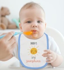 BK Kids Little Sunshine Tasarımlı Mavi Bebek Body Zıbın ve Mama Önlüğü Hediye Seti-1