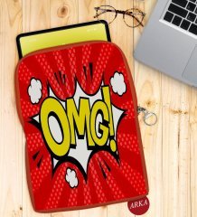 BK Gift Pop Art Tasarımlı Taşınabilir Koruyucu Tablet Kılıfı & Organizer Çanta - Turuncu-1