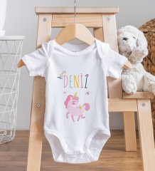 BK Kids Kişiye Özel Fotoğraflı Bebek Yastık ve Bebek Body Zıbın Hediye Seti - Model 9