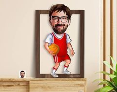 BK Gift Kişiye Özel Erkek Basketbol Karikatürlü 3D Ahşap Tablo-5, Sevgiliye Hediye, Arkadaşa Hediye, Doğum Günü Hediyesi