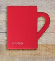 Kişiye Özel Kupa Görünümlü Kırmızı Defter