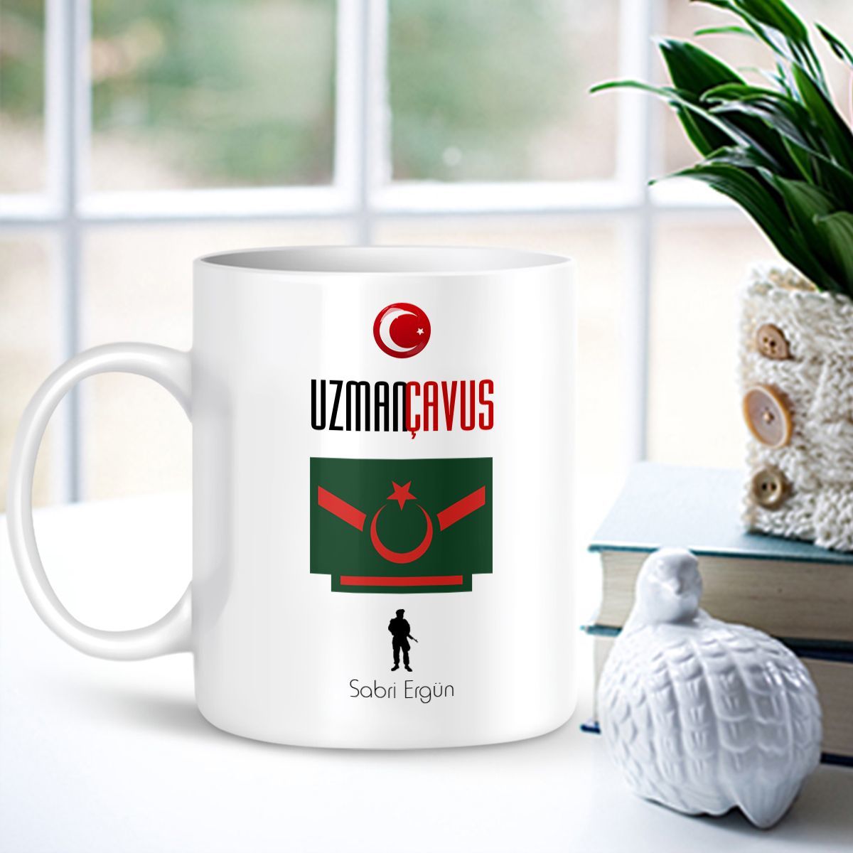 Kişiye Özel Mesleki Uzman Çavuş Beyaz Kupa Bardak - 001