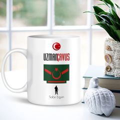 Kişiye Özel Mesleki Uzman Çavuş Beyaz Kupa Bardak - 001