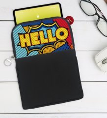 BK Gift Pop Art Tasarımlı Taşınabilir Koruyucu Tablet Kılıfı & Organizer Çanta - Siyah-16