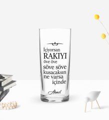 Kişiye Özel Renkli Baskılı İçiyorsan Rakıyı Tasarımlı Rakı Bardağı-1
