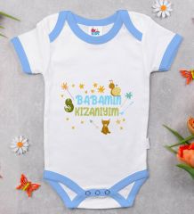 BK Kids Babamın Kızanıyım Tasarımlı Mavi Bebek Body Zıbın-1