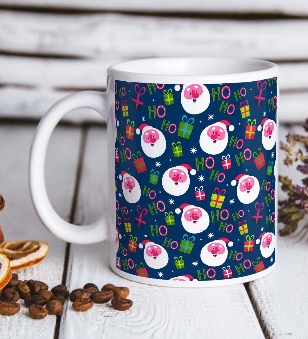 BK Gift Noel Baba Tasarımlı Beyaz Kupa Bardak-9