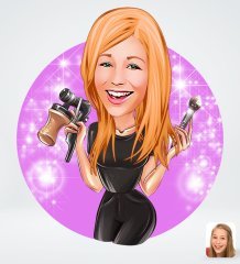 Kişiye Özel Kadın Güzellik Uzmanı Tasarımlı Dijital Karikatür-1