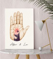 BK Gift Kişiye Özel İsimli El ve Pati Tasarımlı Renkli Kanvas Tablo-2 30x50, Ev Dekorasyonu, Arkadaşa Hediye