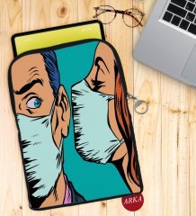 BK Gift Pop Art Tasarımlı Taşınabilir Koruyucu Tablet Kılıfı & Organizer Çanta - Siyah-14