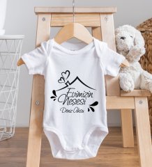 BK Kids Kişiye Özel Fotoğraflı Bebek Yastık ve Bebek Body Zıbın Hediye Seti - Model 6