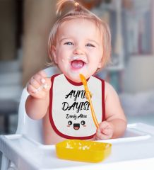 BK Kids Kişiye Özel Aynı Dayısı Tasarımlı Kırmızı Bebek Mama Önlüğü-1