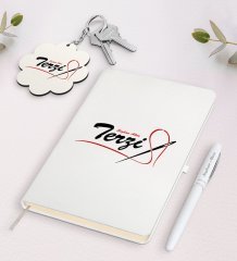 Kişiye Özel Terzi Beyaz Defter Kalem ve Anahtarlık Hediye Seti-1