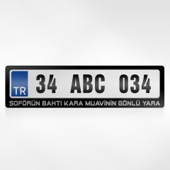 Kişiye Özel Şoförün Bahtı Kara Muavini Gönlü Yara Yazılı Plakalık
