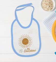 BK Kids My Sunshine Tasarımlı Mavi Bebek Body Zıbın ve Mama Önlüğü Hediye Seti-1