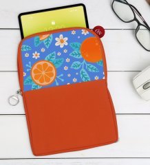 BK Gift Portakal Tasarımlı Taşınabilir Koruyucu Tablet Kılıfı & Organizer Çanta - Turuncu-1