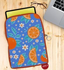 BK Gift Portakal Tasarımlı Taşınabilir Koruyucu Tablet Kılıfı & Organizer Çanta - Turuncu-1