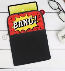 BK Gift Pop Art Tasarımlı Taşınabilir Koruyucu Tablet Kılıfı & Organizer Çanta - Siyah-13