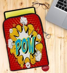 BK Gift Pop Art Tasarımlı Taşınabilir Koruyucu Tablet Kılıfı & Organizer Çanta - Siyah-13