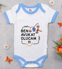 BK Kids Avukat Olucam Tasarımlı Mavi Bebek Body Zıbın-1