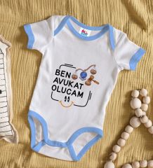BK Kids Avukat Olucam Tasarımlı Mavi Bebek Body Zıbın-1